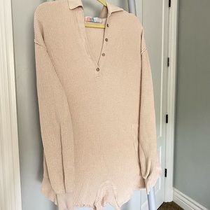 Free People Picnic Sweater Romper - beige